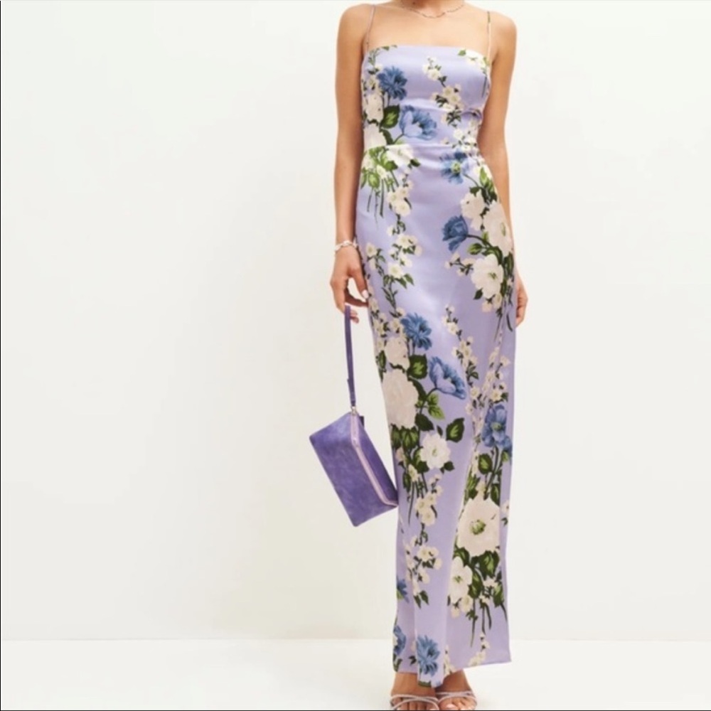 Reformation Frankie Silk Dress - Garden Soiree